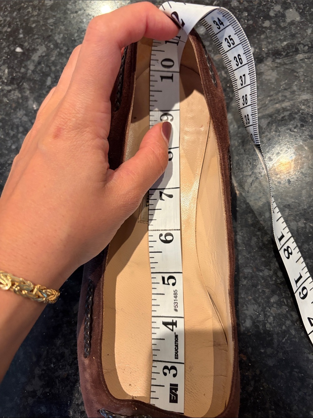 Manolo Blahnik Dark Brown Suede Pointed-Toe Flats with Braided Trim - Picture 9 of 9